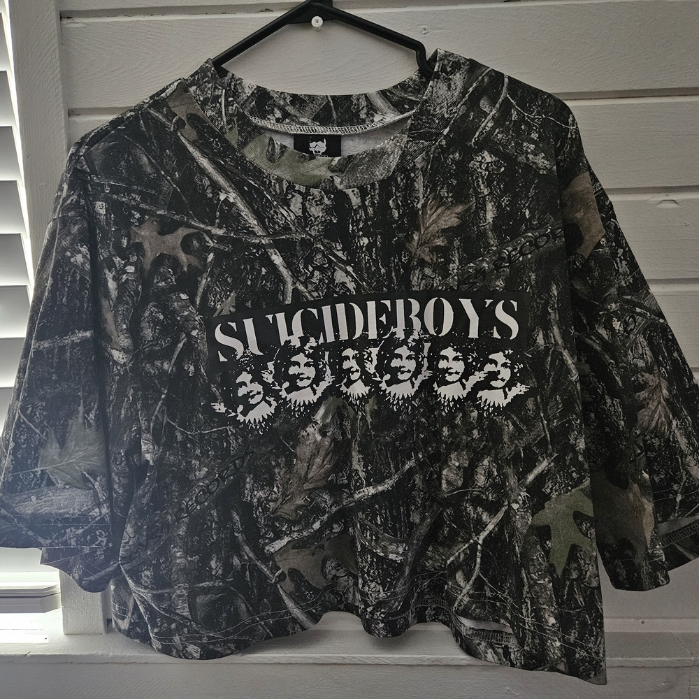 Green Relaxed Fit Crop Top with Short Sleeves